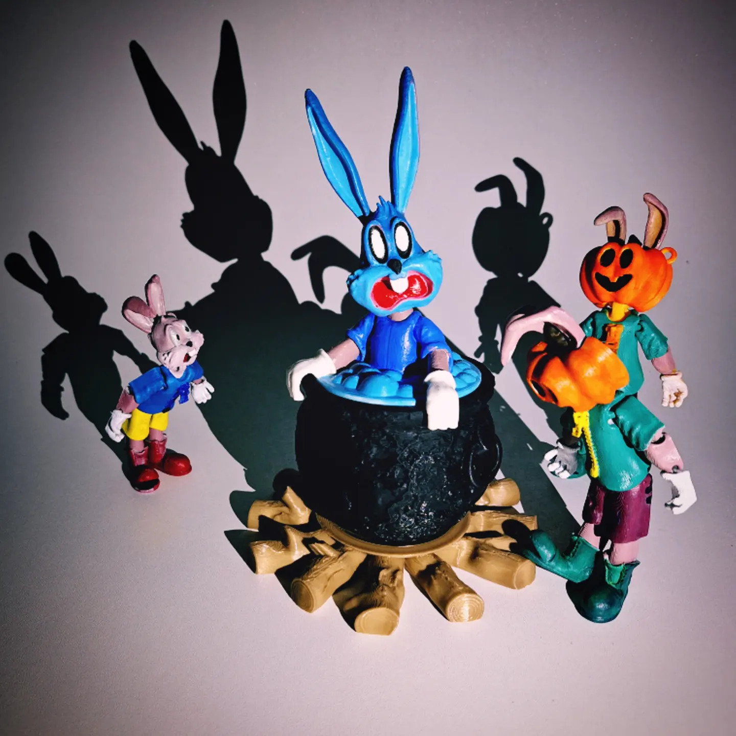 bugs bunny halloween series flexi print-in-place Art flexy toy key chain cute funny 3D print model - Mito3D