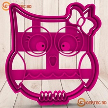 buho con mo o dough cutter - cookie home sharp stl design heart owl 3d print model - Mito3D
