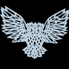 buho arte coruja decoração animal geométrico parede animais 3d print model - Mito3D