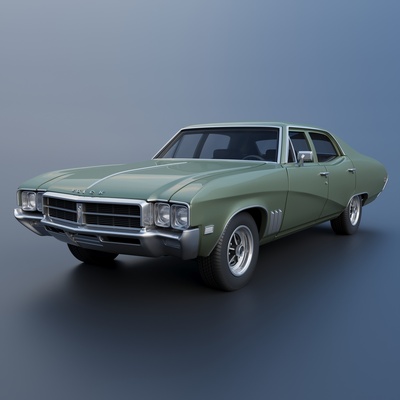 buick allodola 4 porta berlina 1969 gioco macchina macchine veicolo passatempo auto settore automobilistico ruota classico sla fdm printcar stampa rc lowrider interni esterno 3d print model - Mito3D