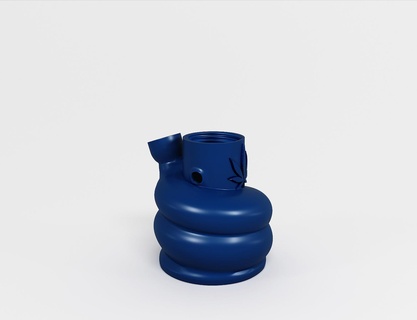 inşa etmek özel bong temel Bölüm bükülmüş Yaprak kenevir 420 ot Ganja esrar Sigara içmek bongo 3d print model - Mito3D