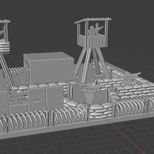 Construir trincheira martelo guerra tampo mesa jogos sacos areia torre rpg fantasia bunker 3d print model - Mito3D