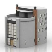 edificio Melnikov casa construcción 3d print model - Mito3D