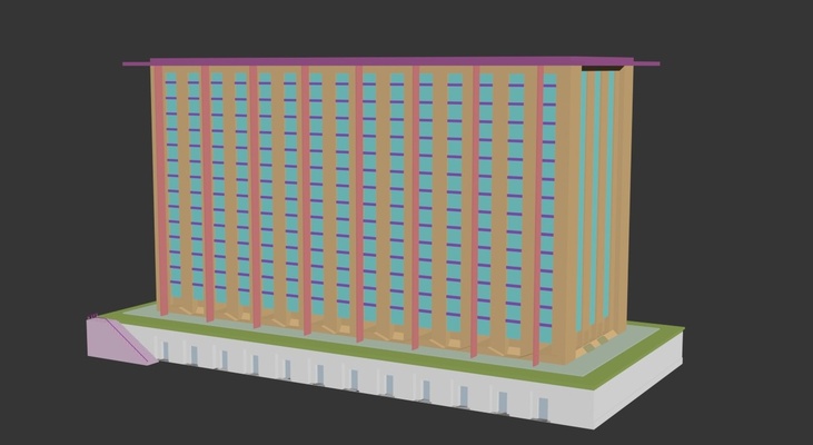 bina mimari binalar kuleler geleneksel dışarıda daireler 3d print model - Mito3D