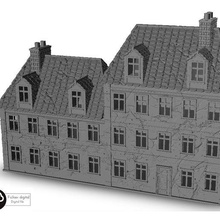 edificio 18 warhammer età sigmar bullone azione fiamme guerra scenario terreno gioco moderno architettura Casa miniature figure sbarcare prigione 3d print model - Mito3D