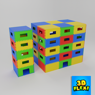 edificio bloks cubo impilabile blocchi 3d giocattolo parete pila 3d print model - Mito3D