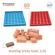 building bricks scale 1 24 universal size diorama hobby model clay blocks mold 3d print model - Mito3D