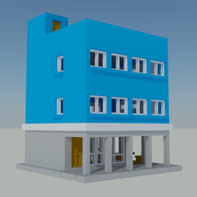 building cafeteria architecture electric trains scale n housing house 3d print model - Mito3D