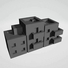 building complex flat apartment architecture 3d print model - Mito3D
