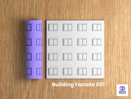 Gebäude Fassade 001 Textur Walze Lehm Schmuck Kekse Werkzeuge Cutter Schnitt Tafel Spiele Tablett Spiel strukturiert Figur 3d print model - Mito3D