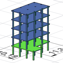 Gebäude Etage Architektur Spalten eine Tafel Platte Etagen 3d print model - Mito3D