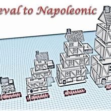 1 Ortaçağ wargame Napolyon bina warhammer şehir ev sahne diorama 3d print model - Mito3D