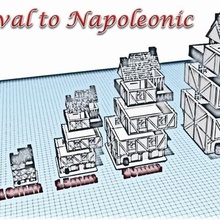 2 Ortaçağ wargame Napolyon bina warhammer şehir ev sahne diorama 3d print model - Mito3D