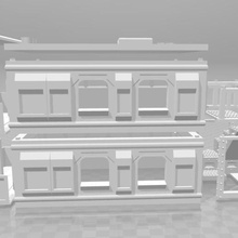 costruzione di una caserma condominio architettura edifici strutture zombicide legione terreno 3d print model - Mito3D