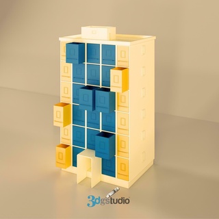 edificio organizador 3d stl archivos impresión oficina cajón Arte 3d print model - Mito3D