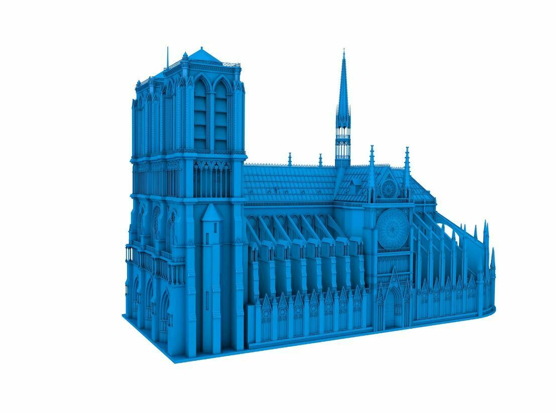 Gebäude stl Datei notre Dame Kathedrale Chinesisch Pagode Hunger Tempel asiatisch Buddhist Kirche Monument Wahrzeichen religiös 3D print model - Mito3D