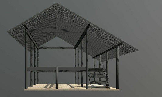 edificio struttura 2330 Casa casa tetto piastrella Materiale costruzione architettura ingegneria 3d print model - Mito3D