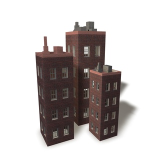 buildings buildings 3d city vintage architecture retro state skyline building sky usa america shadow graphic icon united advertisement american greetings holiday  3d print model - Mito3D