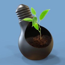 lampadina fioriera pianta arredamento 3d print model - Mito3D