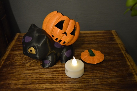 bulbapkin bulbasaus pokemon bulbapkin pumpkin jack-o'-lantern halloween  3d print model - Mito3D