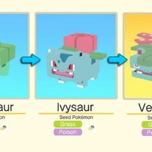 bulbasaur sus evoluciones 8-bits juego pokemonquest 3d print model - Mito3D