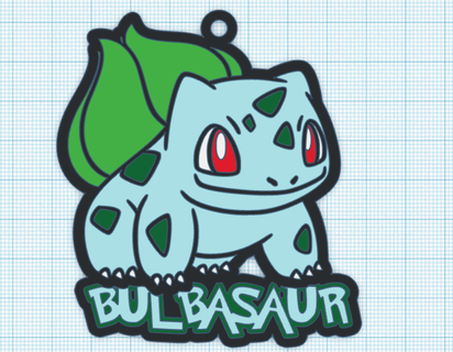 bulbasaur llavero empujar Lun pokemon regalo fanático juegos 3d impresión diseño personalizado verde rojo blanco negro animales mascotas vídeo coleccionable decoración cumpleaños especial 3d print model - Mito3D