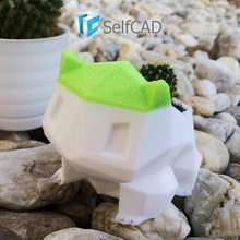 bulbasaur plant pot home 3d designing decoration vase vases 3d print model - Mito3D