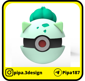bulbasaur pokebolas pokemon pokebola juego ornamento 3d print model - Mito3D