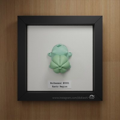 bulbasaur taxidermy fan arte kanto regione pokemon pikachu 3d stampato 3d print model - Mito3D