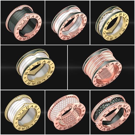 bulgari rings collection 3d print model jewellery ring gents-ring wedding-ring engagement-ring diamond-ring 3dprint printable stl cheap jewelry 3dring gold-ring gents creatorworld bvlgari bvlgari-ring bestprice bulgari-ring bulgari-collection 3D print model - Mito3D