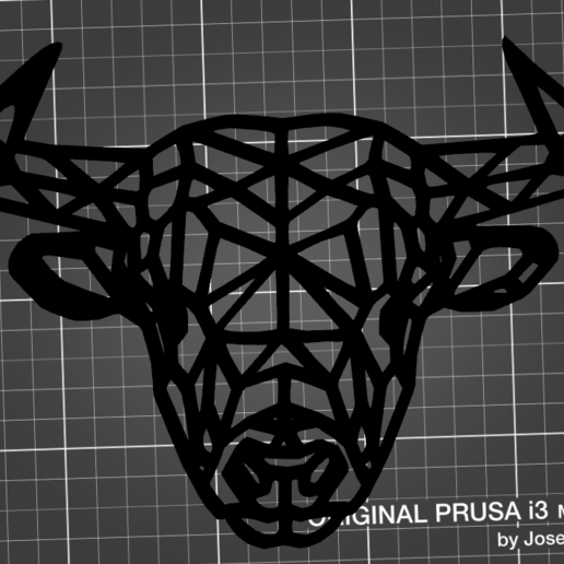 bull 2d art wall design picture toro 2dart 3D print model - Mito3D