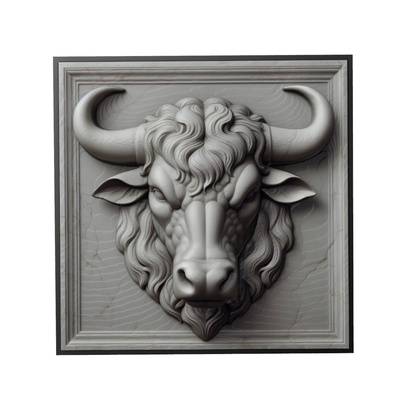 toro animale sollievo arte animali yeggi mito3d fallimento google ciondoli medaglione animal relief wall art parete 3d print model - Mito3D