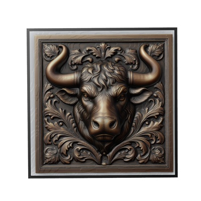 toro animale sollievo arte animali yeggi mito3d fallimento google ciondoli medaglione animal relief wall art parete 3d print model - Mito3D