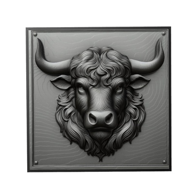 toro animale sollievo arte animali yeggi mito3d fallimento google ciondoli medaglione animal relief wall art parete 3d print model - Mito3D