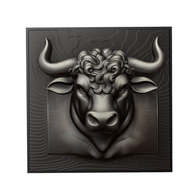 toro animale sollievo arte animali yeggi mito3d fallimento google ciondoli medaglione animal relief wall art parete 3d print model - Mito3D