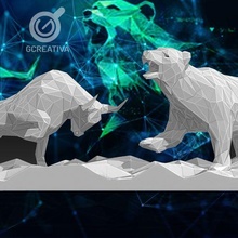 Toro orso poli arte decorazione casa giardino collezione economia crypto bitcoin architettura 3d print model - Mito3D
