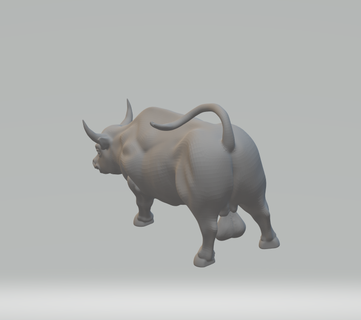 bull big balls Art with 3d print model - Mito3D