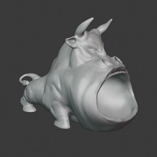 toro grande boca cenicero animal 3D print model - Mito3D