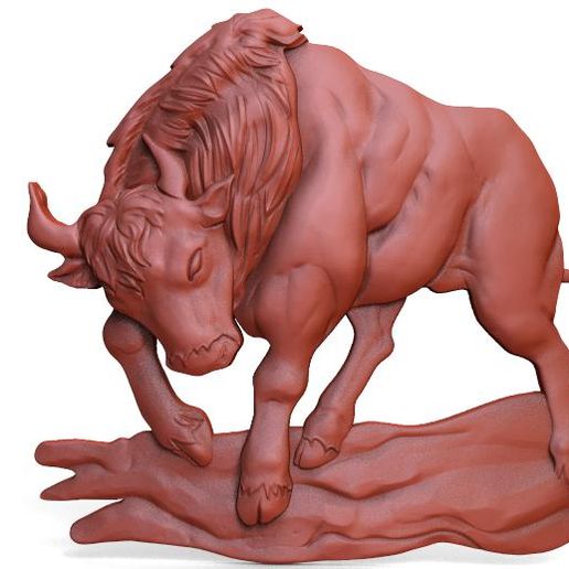 bull cnc art relief animal deco wood 3D print model - Mito3D
