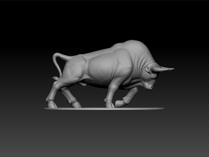 bull cow Art girl on desk game bulls riding biggest giant chases walk videos 1950 kg unique video scout red 3d print model - Mito3D
