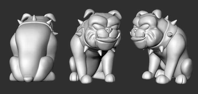 Boğa köpek 3d baskı model Sanat bulldog hayvan Evcil Hayvan heykeller hayvanlar Fransızca minyatürler figürinler 3d print model - Mito3D