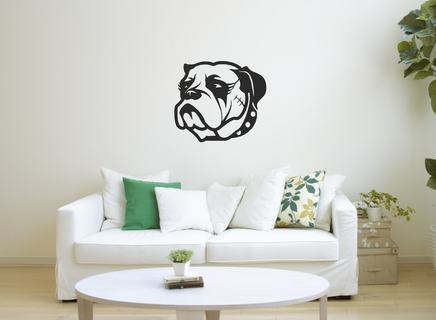 Toro cane parete arte arredamento animali animale vita decorazione casa linea ornamento 2d 2dart muraria wall2d cani cagnolino 3d print model - Mito3D