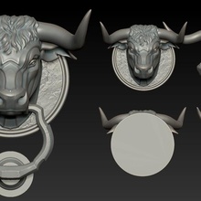 bull door art 3d print model - Mito3D