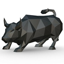 bull figure mammal art gift print origami jewelry pendants 3dprint animal decor figurine figurines interior design miniatures sculpture statue toy lowpoly low poly low-poly 3d print model - Mito3D
