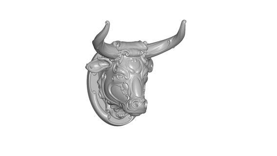 bull head Art - sculpture animal art wall ar vr meta metverse 3d print model - Mito3D