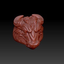 bull head ring ox 3d print model - Mito3D
