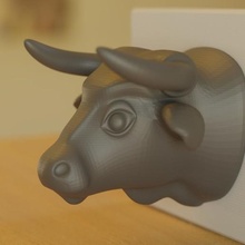 touro cabeça estátua high poly 3d print model - Mito3D