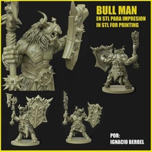 bull man stl gameworkshop charactersstl orcs 3d ogres minis warhammer prints impression 3d print model - Mito3D
