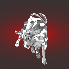 bull pendant relief low-poly 3d print model - Mito3D