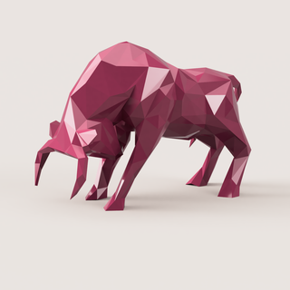 Toro poli giocattolo scultura arredamento animale 3d print model - Mito3D